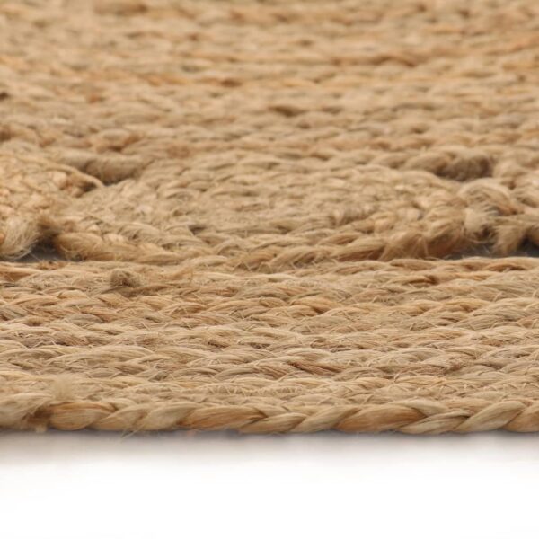 vidaXL Area Rug Braided Design Jute 90 cm Round - Image 2