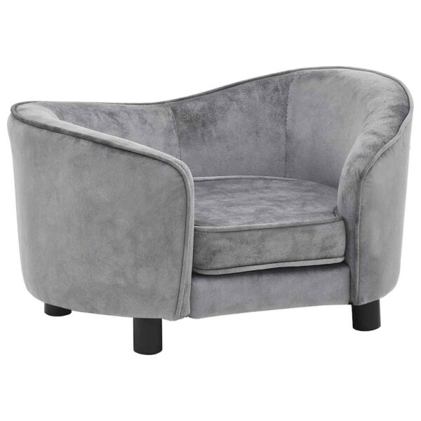 vidaXL Dog Sofa Grey 69x49x40 cm Plush - Image 2