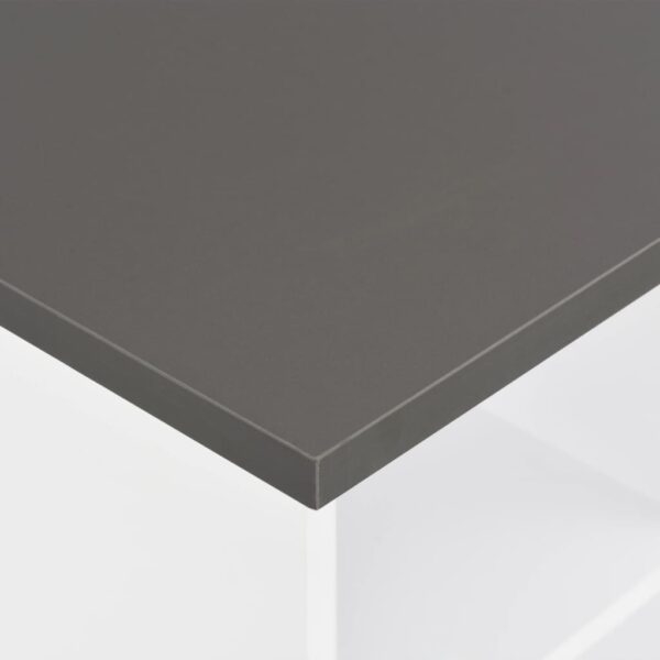 vidaXL Bar Table White and Anthracite Grey 60x60x110 cm - Image 4