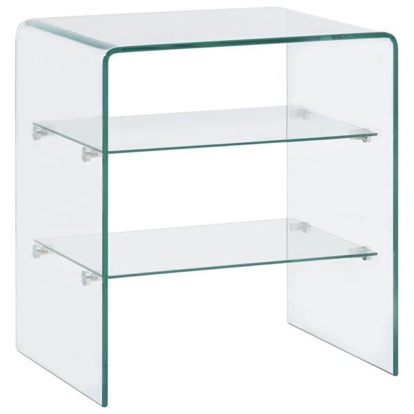 vidaXL Coffee Table 50x40x56 cm Tempered Glass - Image 1