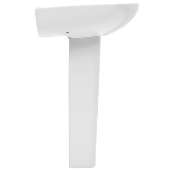 vidaXL Freestanding Basin with Pedestal Ceramic White 650x520x200 mm - Image 4
