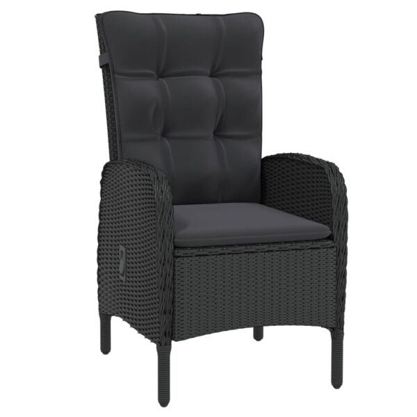 vidaXL 7 Piece Garden Dining Set Poly Rattan Black - Image 5