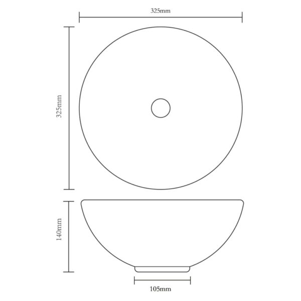 vidaXL Ceramic Bathroom Sink Basin White Round - Image 6