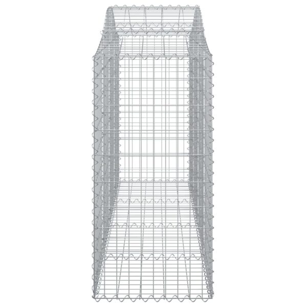 vidaXL Arched Gabion Basket 200x50x100/120 cm Galvanised Iron - Image 4
