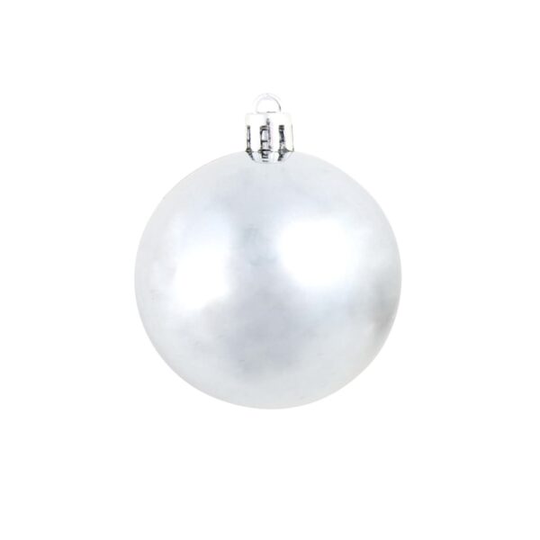 vidaXL 100 Piece Christmas Ball Set 3/4/6 cm White/Grey - Image 9