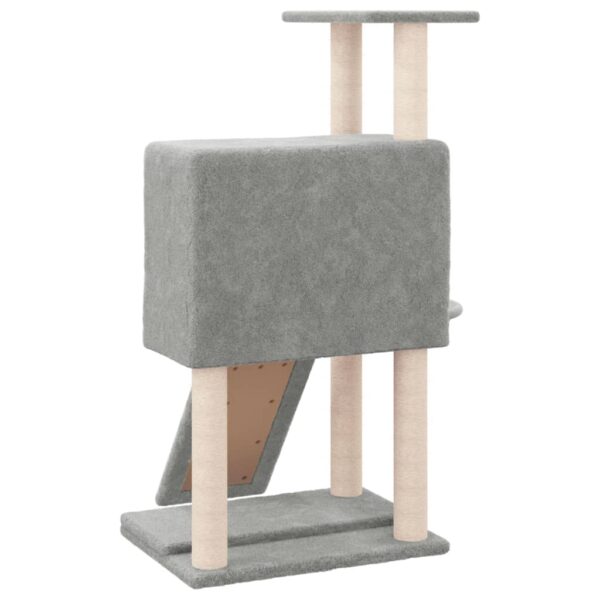 vidaXL Cat Tree with Sisal Scratching Posts Light Grey 96 cm - Image 5