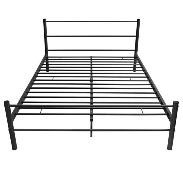 vidaXL Bed Frame without Mattress Black Metal Double Size - Image 3