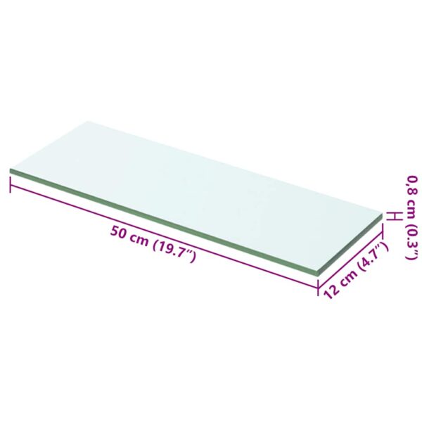 vidaXL Shelf Panel Glass Clear 50x12 cm - Image 3