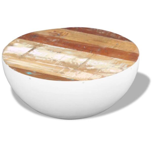 vidaXL Bowl Shaped Coffee Table Solid Reclaimed Wood 60x60x30 cm - Image 2