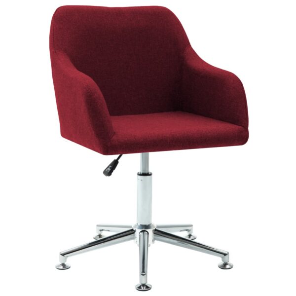vidaXL Swivel Office Chair Wine Red Fabric - Image 1