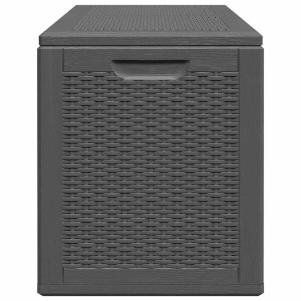 vidaXL Garden Storage Box 180L Black PP Rattan - Image 5