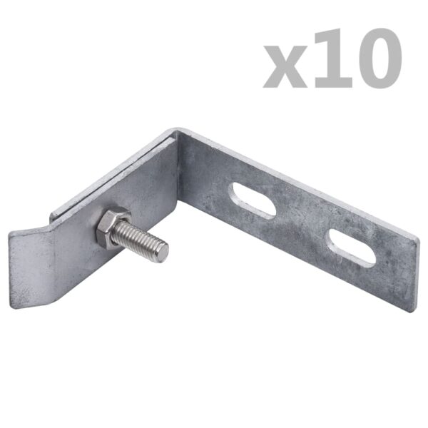 vidaXL Wall Corner Connector 10 Sets Silver - Image 1