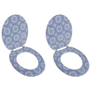 vidaXL Toilet Seats with Lids 2 pcs MDF Porcelain