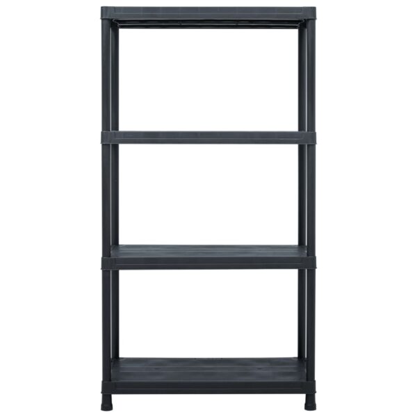 vidaXL Storage Shelf Racks 5 pcs Black 60x30x138 cm Plastic - Image 4