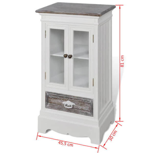 vidaXL Cabinet 2 Doors 1 Drawer White Wood - Image 9