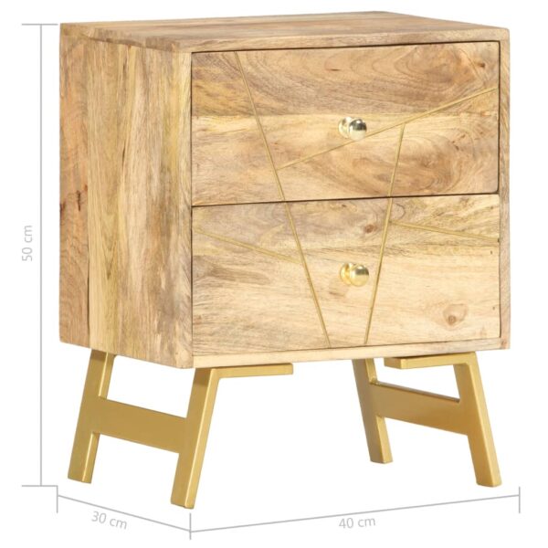 vidaXL Bedside Cabinet 40x30x50 cm Solid Mango Wood - Image 7