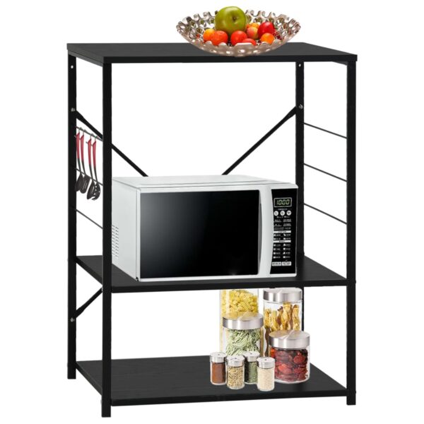 vidaXL Microwave Cabinet Black 60x39.6x79.5 cm Engineered Wood - Image 1