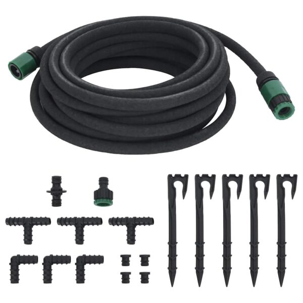 vidaXL Garden Soaker Hose Black 0.6" 10 m Rubber - Image 2