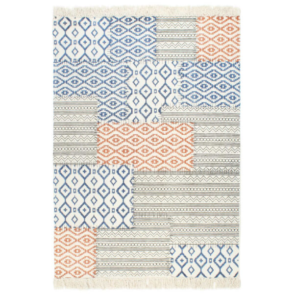 vidaXL Handwoven Kilim Rug Cotton 120x180 cm Printed Multicolour - Image 1