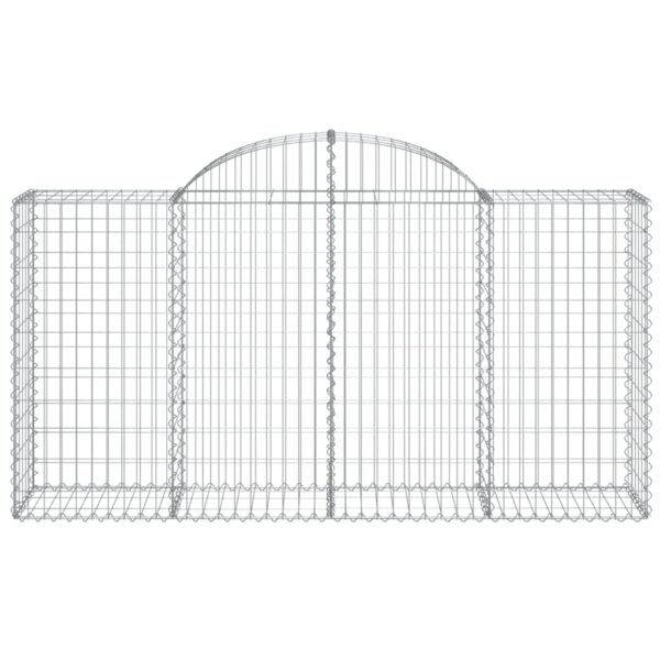 vidaXL Arched Gabion Basket 200x50x100/120 cm Galvanised Iron - Image 3