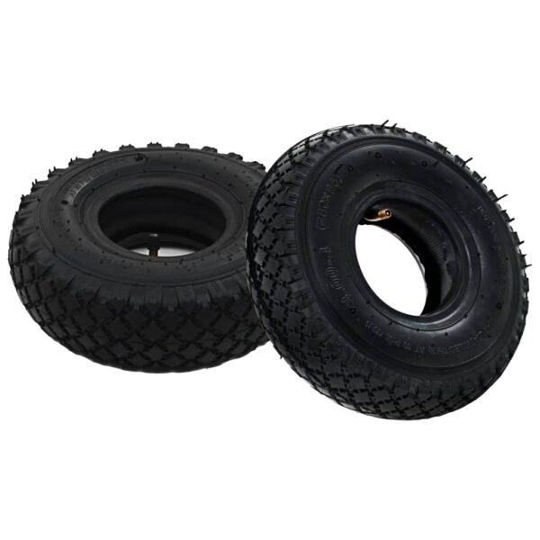 vidaXL 2 Tyres 2 Inner Tubes 3.00-4 260x85 for Sack Truck Wheel Rubber - Image 1