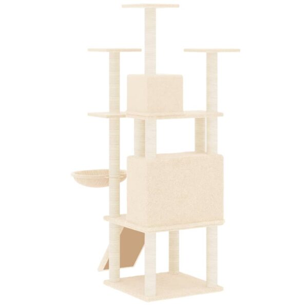 vidaXL Cat Tree with Sisal Scratching Posts Cream 154 cm - Image 5