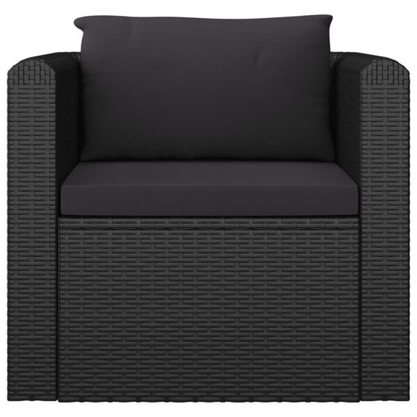 vidaXL 10 Piece Garden Lounge Set with Cushions Poly Rattan Black - Image 5
