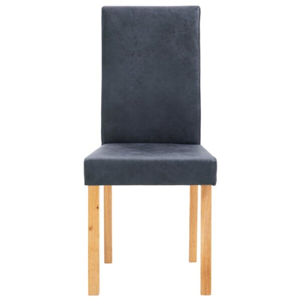 vidaXL Dining Chairs 2 pcs Grey Faux Suede Leather - Image 3