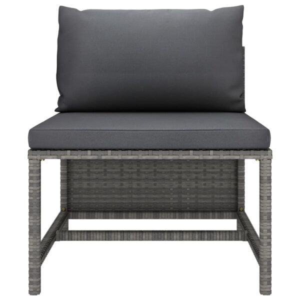 vidaXL 10 Piece Garden Lounge Set with Cushions Poly Rattan Grey - Image 8