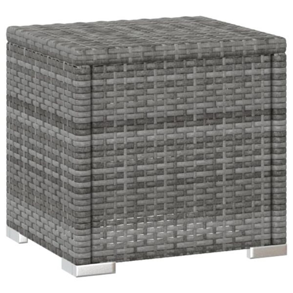 vidaXL 3 Piece Garden Sun Loungers with Tea Table Poly Rattan Grey - Image 8