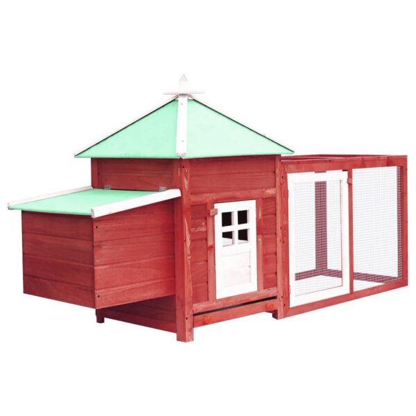 vidaXL Chicken Coop with Nest Box Red 190x72x102 cm Solid Firwood - Image 1