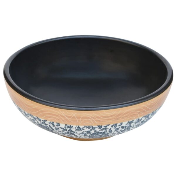 vidaXL Countertop Basin Multicolour Round Φ41x14 cm Ceramic - Image 3