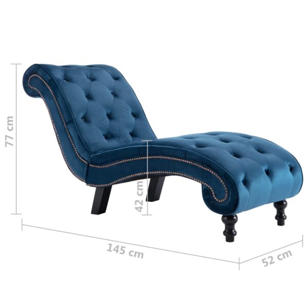 vidaXL Chaise Lounge Blue Velvet - Image 8
