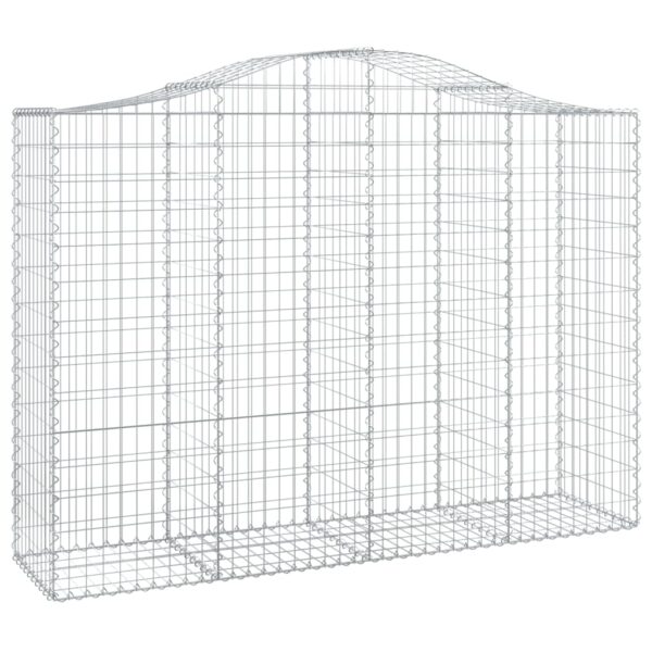 vidaXL Arched Gabion Basket 200x50x140/160 cm Galvanised Iron - Image 2