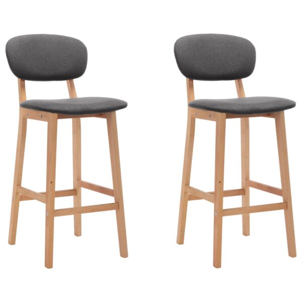 vidaXL Bar Stools 2 pcs Dark Grey Fabric - Image 1