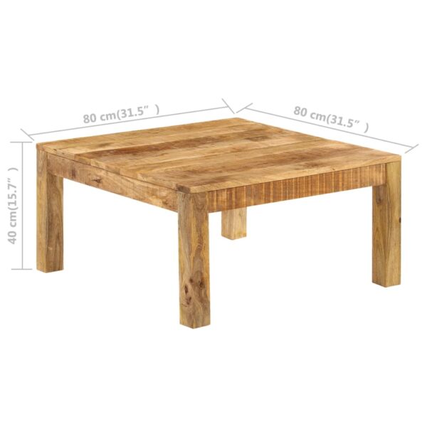vidaXL Coffee Table 80x80x40 cm Solid Mango Wood - Image 9