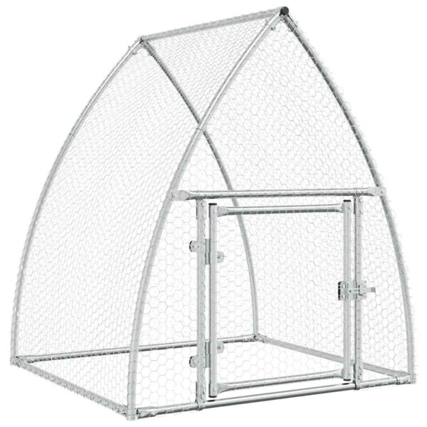 vidaXL Chicken Cage Silver 100x105x120 cm Galvanised Steel - Image 2