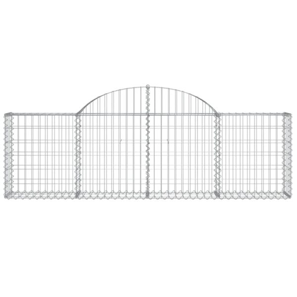 vidaXL Arched Gabion Basket 200x30x60/80 cm Galvanised Iron - Image 3