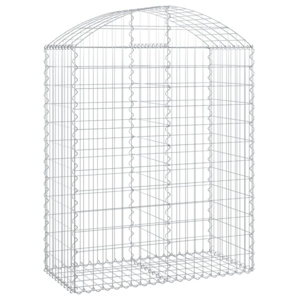 vidaXL Arched Gabion Basket 100x50x120/140 cm Galvanised Iron - Image 2