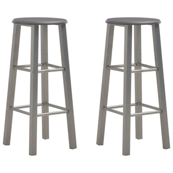 vidaXL Bar Stools 2 pcs Anthracite MDF - Image 1