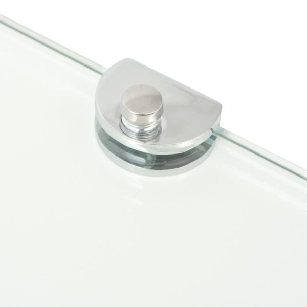 vidaXL Corner Shelves 2 pcs with Chrome Supports Glass Clear 35x35 cm - Image 6