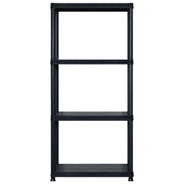 vidaXL Storage Shelf 4-Tier Black 122x30.5x130 cm Plastic - Image 4