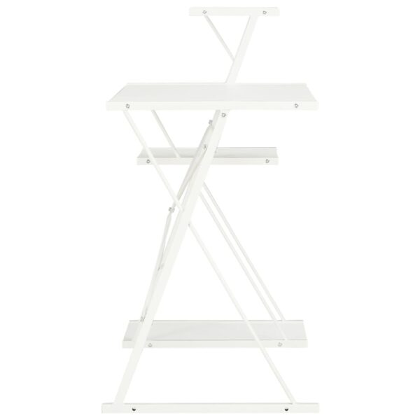 vidaXL Desk with Shelf White 116x50x93 cm - Image 4