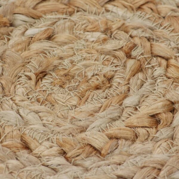 vidaXL Area Rug Braided Design Jute 90 cm Round - Image 4