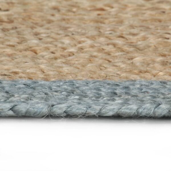 vidaXL Handmade Rug Jute with Olive Green Border 150 cm - Image 3
