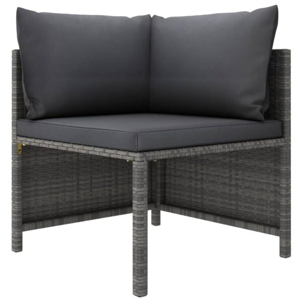 vidaXL 10 Piece Garden Lounge Set with Cushions Poly Rattan Grey - Image 3