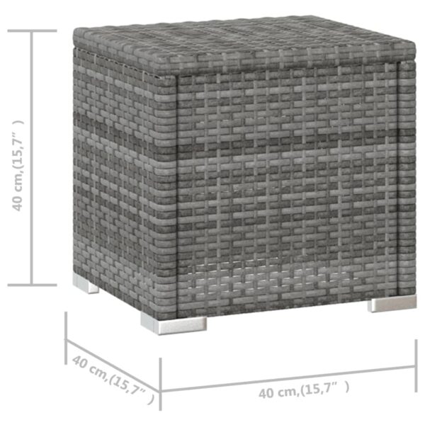 vidaXL 3 Piece Garden Sun Loungers with Tea Table Poly Rattan Grey - Image 13