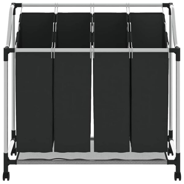 Laundry sorter with 4 bags black grey - Image 5