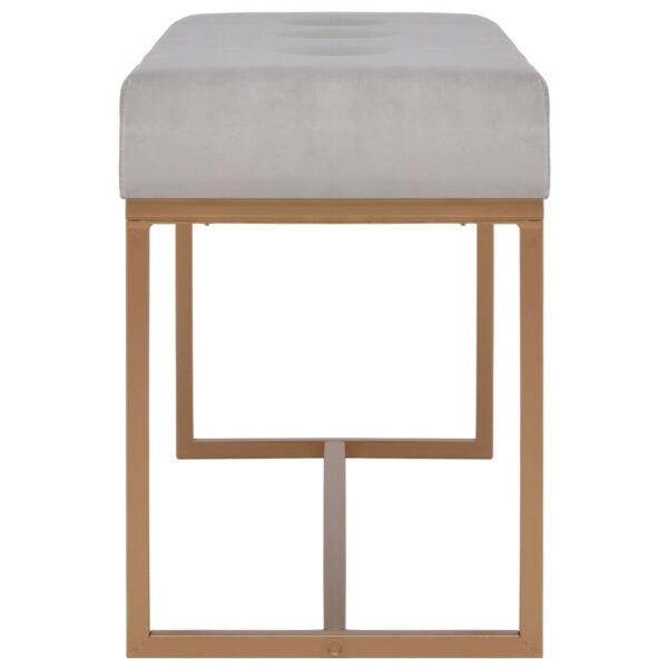 vidaXL Bench 80 cm Grey Velvet - Image 3