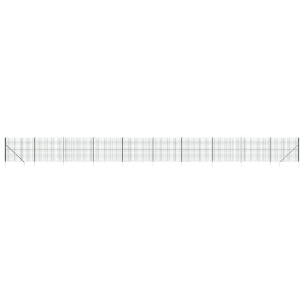 vidaXL Wire Mesh Fence with Spike Anchors Green 1.4x25 m - Image 2